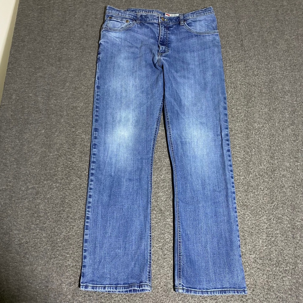 Wrangler Relaxed Boot Cut Jeans Mens 34x30 Blue Denim Medium Wash Casual Work